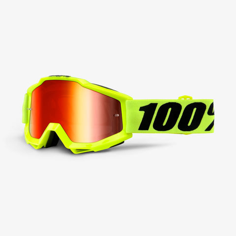 100% Accuri Goggle Fluo yellow - Red  mirror