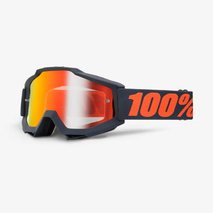 100% Accuri Goggle Matt Black gunmetal -  Red mirror
